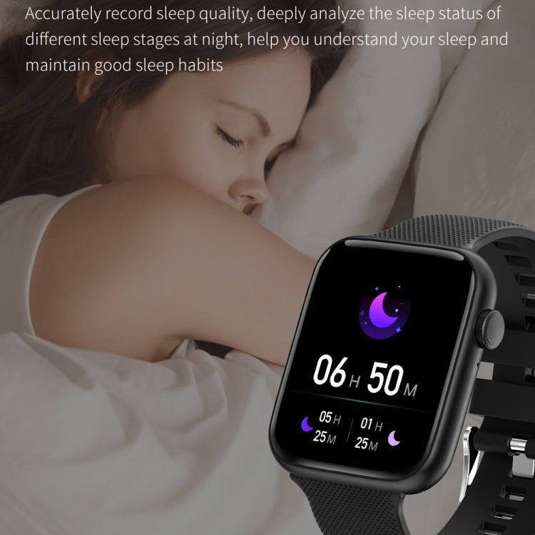HT15 1.85 inch Silicone Band IP67 Waterproof Smart Watch, Support Bluetooth Calling / Sleep Monitoring(Black) by buy2fix
