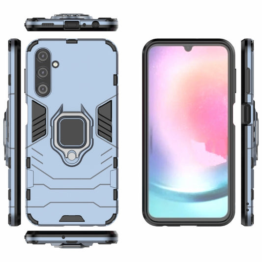 For Samsung Galaxy A24 5G / A24 4G PC + TPU Shockproof Protective Phone Case with Magnetic Ring Holder(Navy Blue) by buy2fix