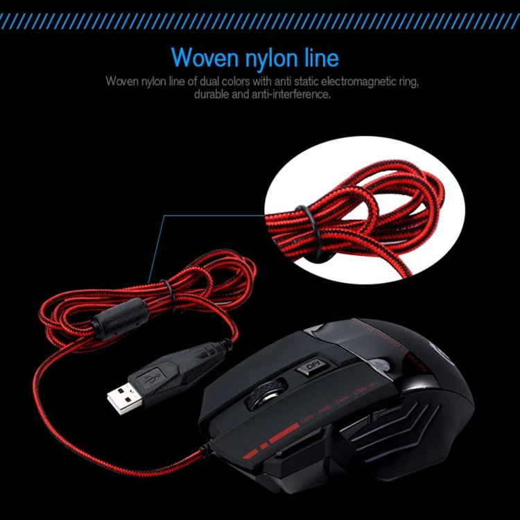 HXSJ A907 7 Keys Colorful Luminous 7D Wired Gaming Mouse(Black) - Wired Mice by HXSJ | Online Shopping UK | buy2fix
