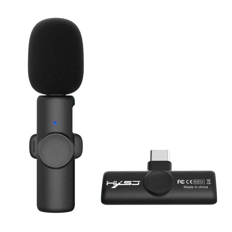 HXSJ F18 2.4G USB-C/Type-C Noise Reduction Lavalier Wireless Microphone(Black) - Microphone by HXSJ | Online Shopping UK | buy2fix