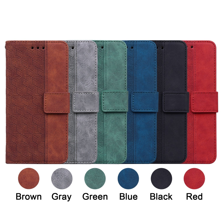 For Honor X8 5G Geometric Embossed Leather Phone Case(Blue) by buy2fix