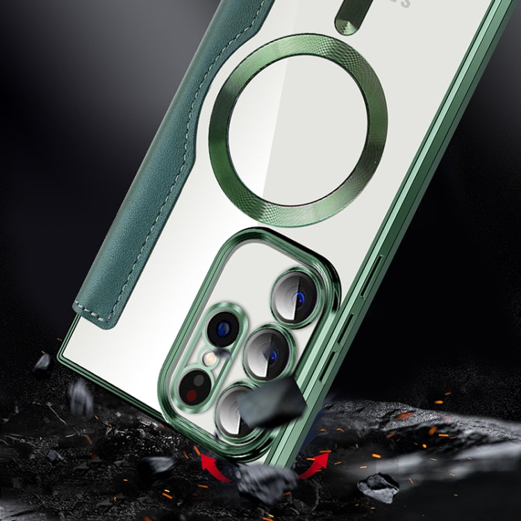 For Samsung Galaxy S23+ 5G MagSafe Magnetic RFID Anti-theft Leather Phone Case(Pink) by buy2fix