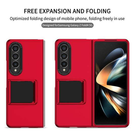 For Samsung Galaxy Z Fold4 5G Three-dimensional Folding Holder PC Phone Case(Red) by buy2fix