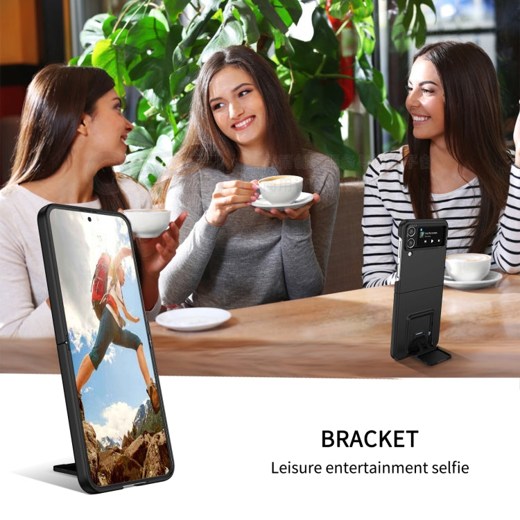 For Samsung Galaxy Z Flip4 5G Three-dimensional Folding Holder PC Phone Case(Black) by buy2fix