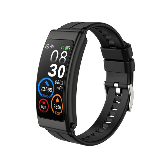 K13 1.14 inch Silicone Band Earphone Detachable Smart Watch Support Bluetooth Call(Black) by buy2fix