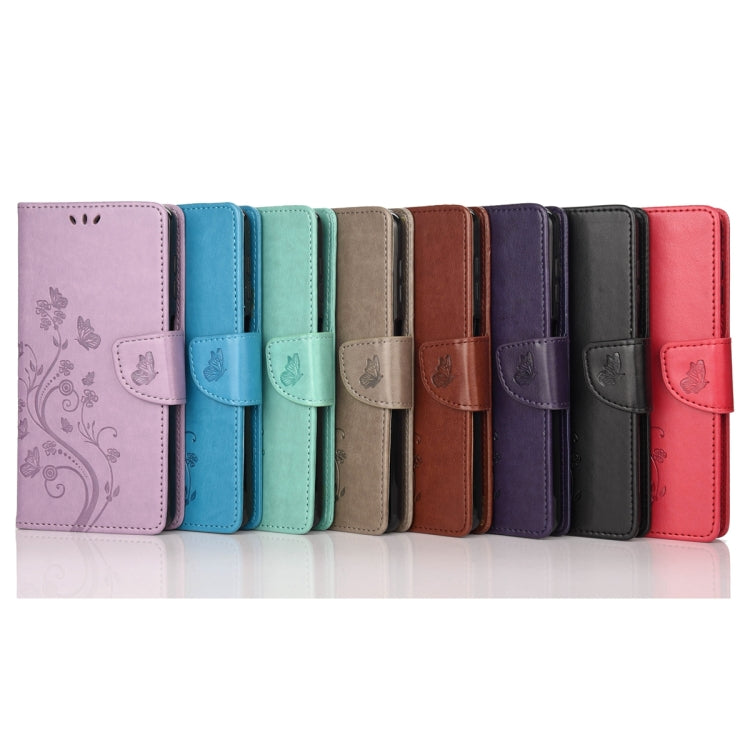 For OPPO Reno8 T 4G Butterfly Flower Pattern Leather Phone Case(Grey) - OPPO Cases by buy2fix | Online Shopping UK | buy2fix