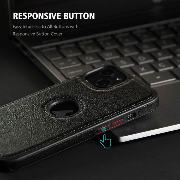 For iPhone 13 Leather Texture Stitching Phone Case(Black) - iPhone 13 Cases by buy2fix | Online Shopping UK | buy2fix