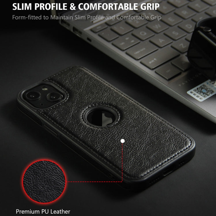 For iPhone 13 Leather Texture Stitching Phone Case(Black) - iPhone 13 Cases by buy2fix | Online Shopping UK | buy2fix