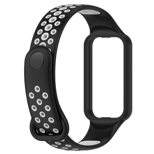 For Redmi Band 2 Loop Two-Color Breathable Silicone Watch Band(Black+Grey) by buy2fix