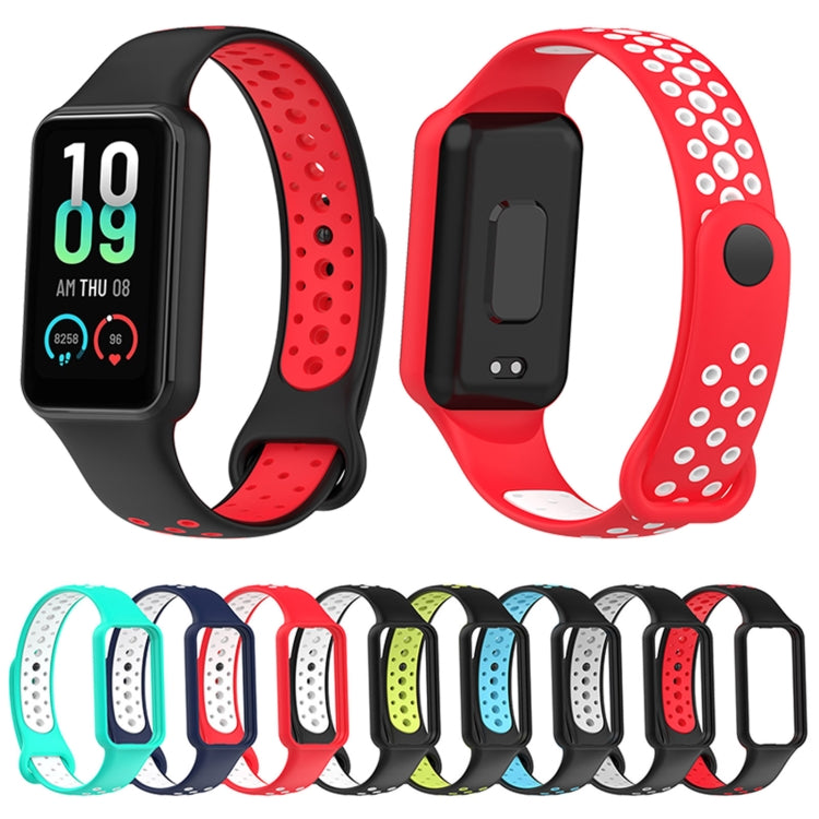 For Redmi Band 2 Loop Two-Color Breathable Silicone Watch Band(Black+Grey) - Watch Bands by buy2fix | Online Shopping UK | buy2fix