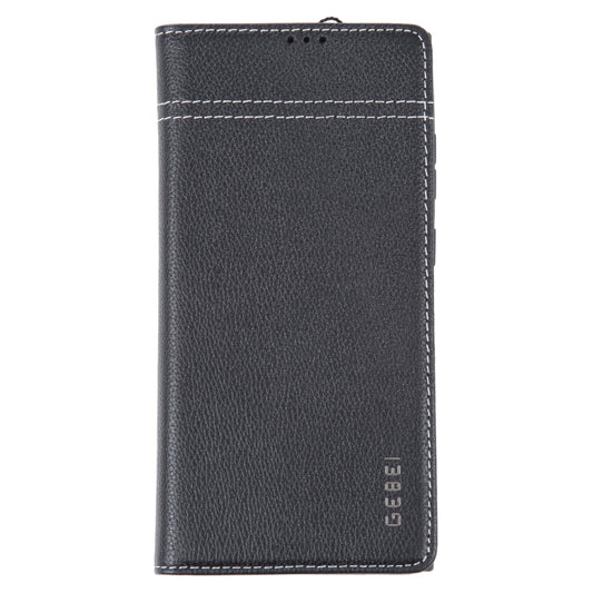 For Samsung Galaxy S23 Ultra 5G GEBEI Top-grain Horizontal Flip Leather Phone Case(Black) by GEBEI