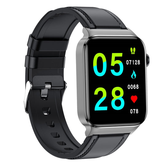 T50 1.85 inch Leather Band IP67 Waterproof Smart Watch Supports Voice Assistant / Health Monitoring(Black) by buy2fix