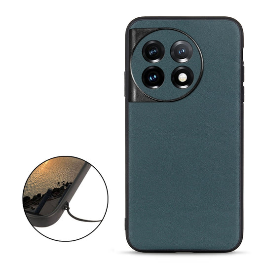 For OnePlus Ace 2 / 11R Lambskin Texture Genuine Leather Phone Case(Green) by buy2fix
