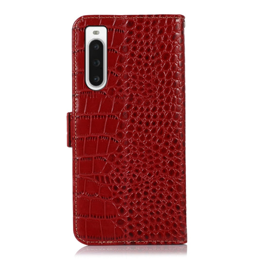 For Sony Xperia 10 V Crocodile Top Layer Cowhide Leather Phone Case(Red) by buy2fix
