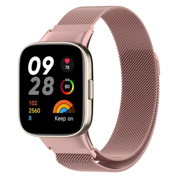 For Xiaomi Redmi Watch 3 / Mi Watch Lite 3 Milanese Metal Watch Band(Rose Pink) - Watch Bands by buy2fix | Online Shopping UK | buy2fix