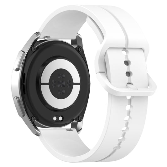 22mm Universal Flat Head Groove Silicone Watch Band(White) by buy2fix