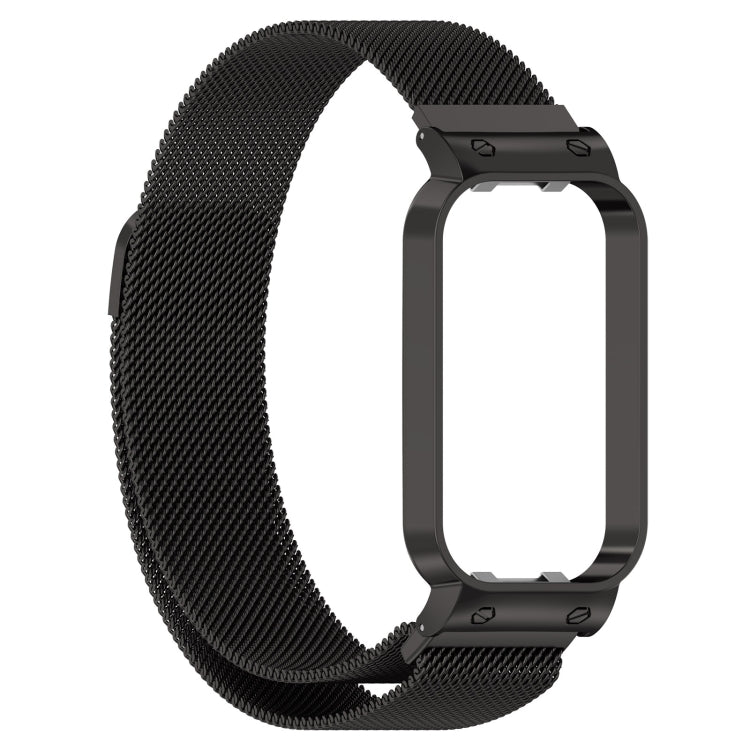 For Redmi Band 2 2 in 1 Milan Metal Watch Band(Black) - Watch Bands by buy2fix | Online Shopping UK | buy2fix