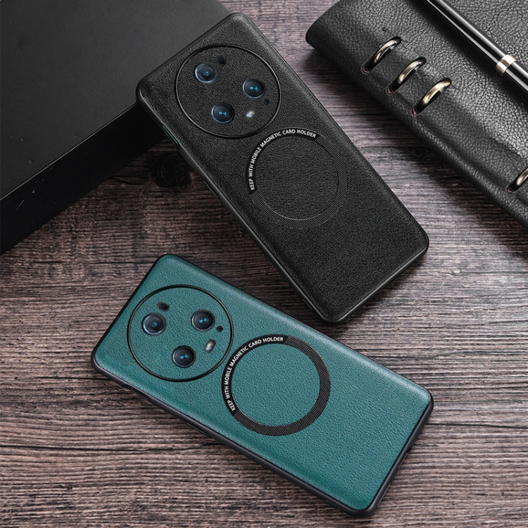 For Honor Magic5 Pro Cloth Texture PU MagSafe Magnetic Phone Case(Black) - Honor Cases by buy2fix | Online Shopping UK | buy2fix