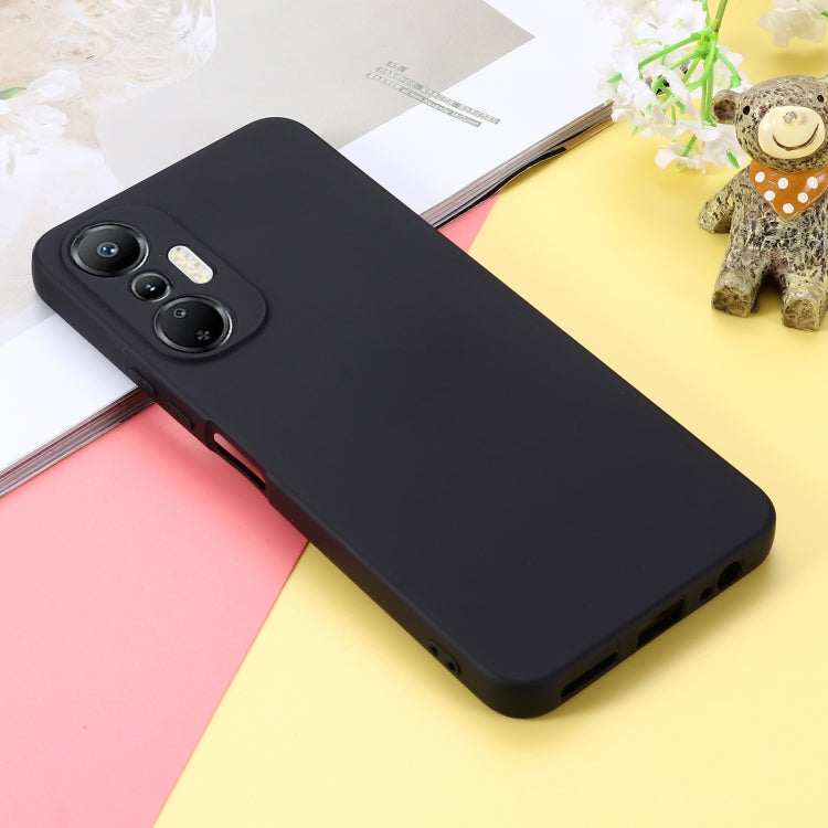 For Infinix Hot 20S X6827 Pure Color Liquid Silicone Shockproof Phone Case(Black) by buy2fix