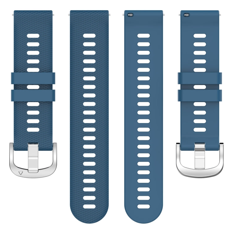 For Garmin Forerunner 265 22mm Solid Color Silicone Watch Band(Blue) - Watch Bands by buy2fix | Online Shopping UK | buy2fix