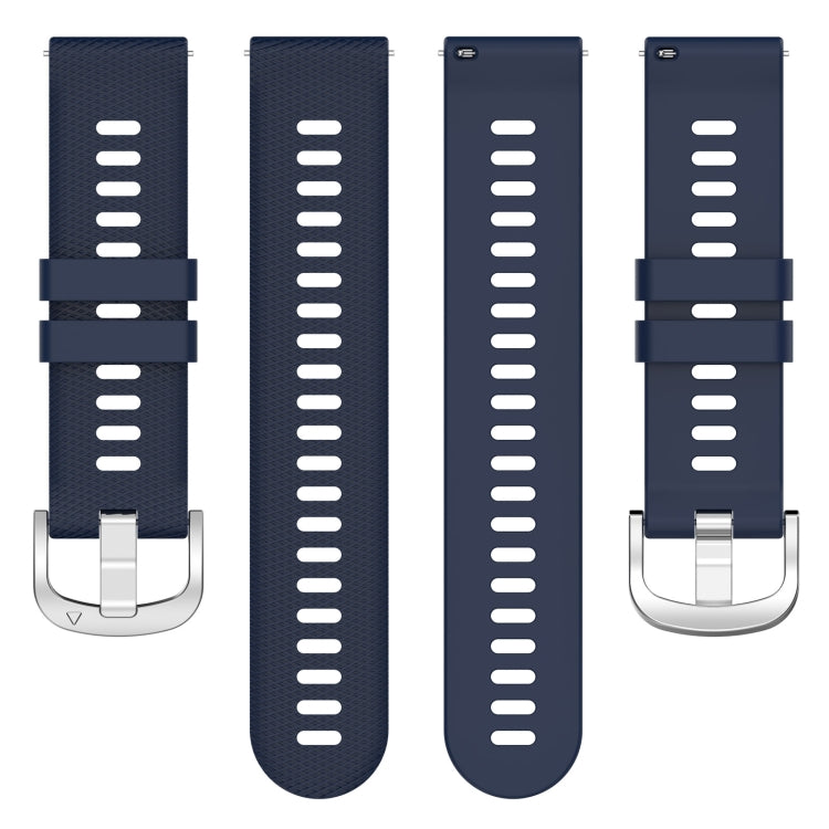 For Garmin Forerunner 265 22mm Solid Color Silicone Watch Band(Midnight Blue) - Watch Bands by buy2fix | Online Shopping UK | buy2fix