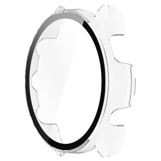 For Garmin Forerunner 265 PC + Tempered Glass Film Integrated Watch Protective Case(Transparent White) by buy2fix