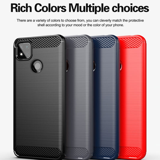 For Xiaomi Redmi 10A Brushed Texture Carbon Fiber TPU Phone Case(Black) by buy2fix