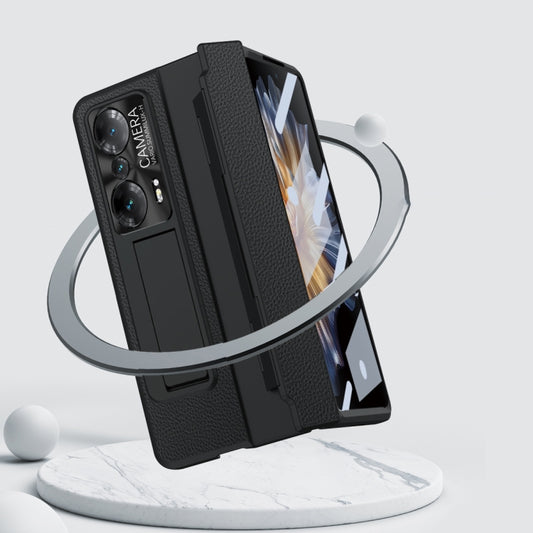 For Honor Magic Vs Integrated Full Coverage Hinge Phone Case with Stylus(Gold+Blue) by buy2fix