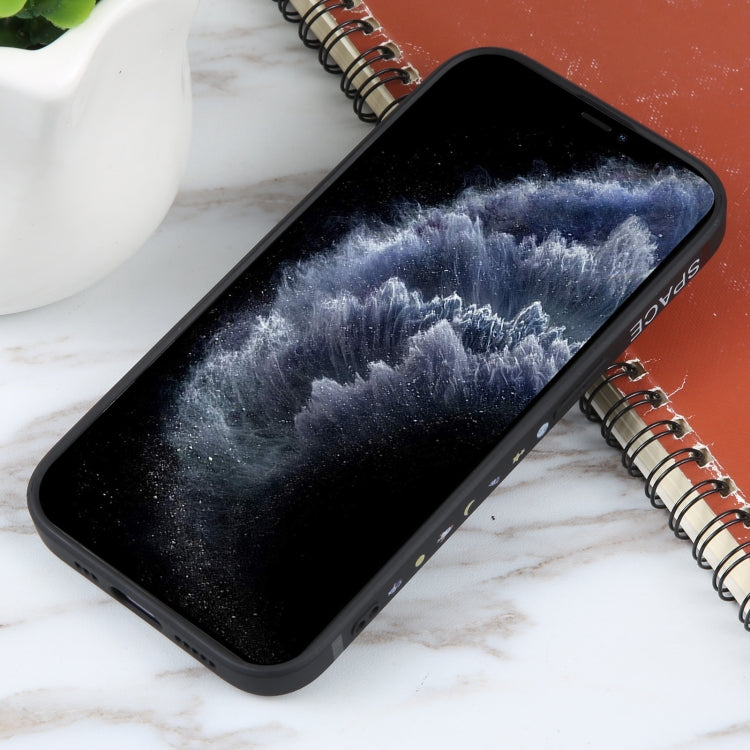 For iPhone 11 Pro Astronaut Pattern Silicone Straight Edge Phone Case(Planet Landing-Black) - iPhone 11 Pro Cases by buy2fix | Online Shopping UK | buy2fix