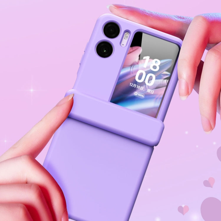 For OPPO Find N2 Flip Macaron Magnetic Hinge Three-piece Phone Case with Protective Film(Purple) by buy2fix