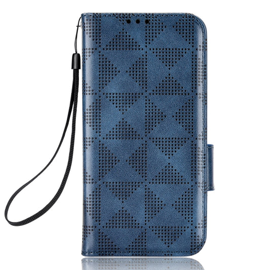 For Nothing Phone 1 Symmetrical Triangle Leather Phone Case(Blue) by buy2fix