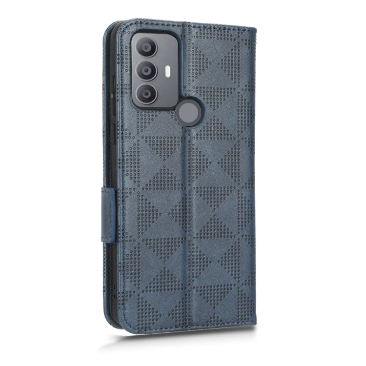 For TCL 30 SE 5G / 30E / 306 / 305 Symmetrical Triangle Leather Phone Case(Blue) - TCL by buy2fix | Online Shopping UK | buy2fix