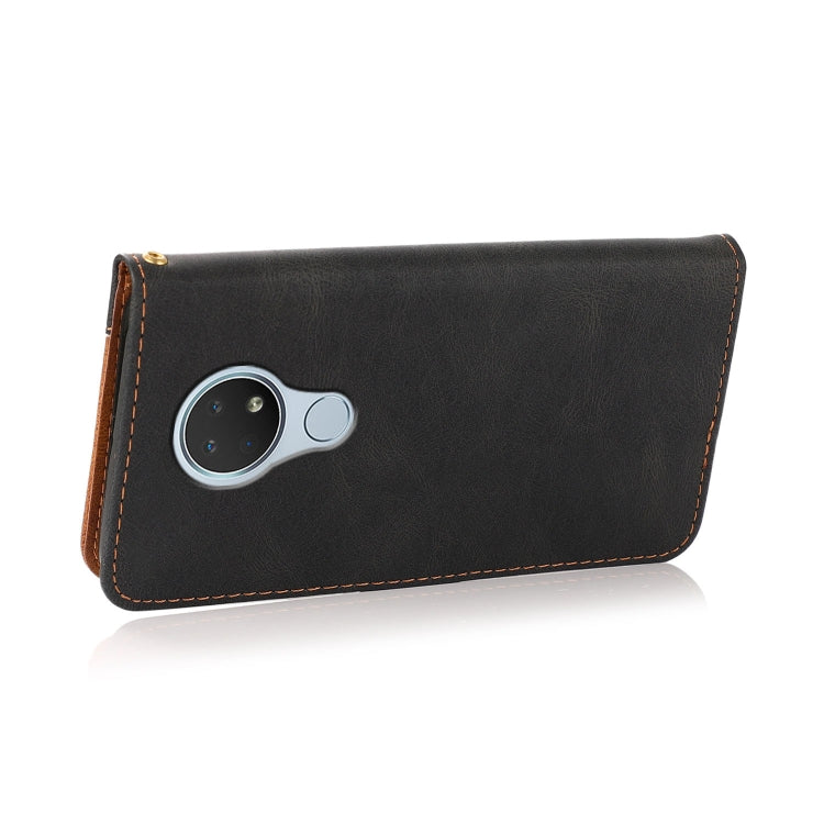 For Nokia 6.2 / 7.2 Dual-color Stitching Leather Phone Case(Black Brown) by buy2fix