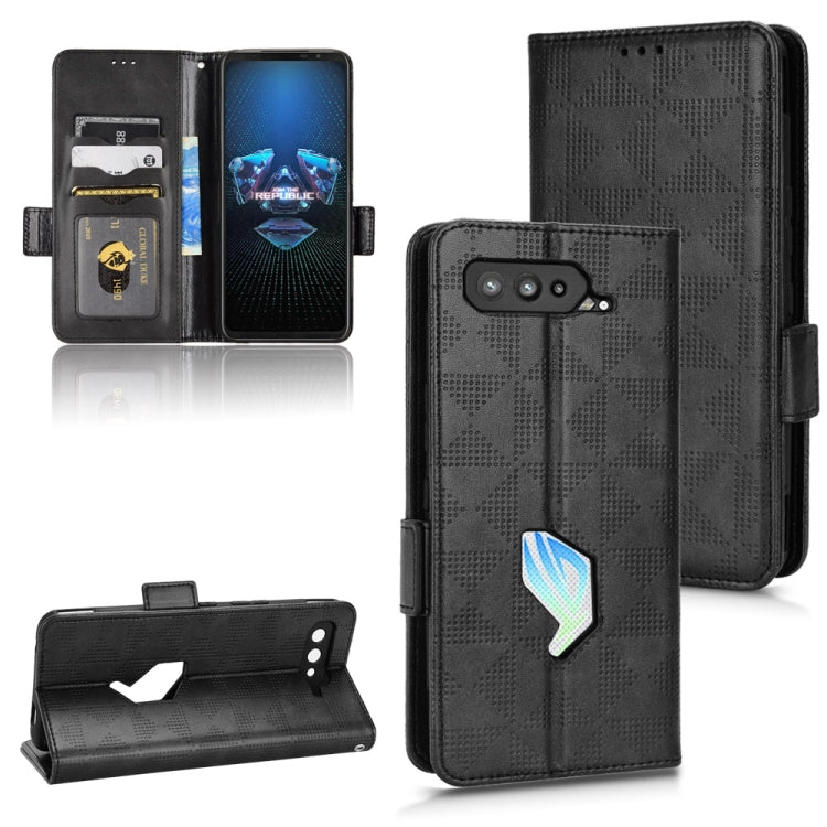 For Asus ROG Phone 5 Symmetrical Triangle Leather Phone Case(Black) - ASUS Cases by buy2fix | Online Shopping UK | buy2fix