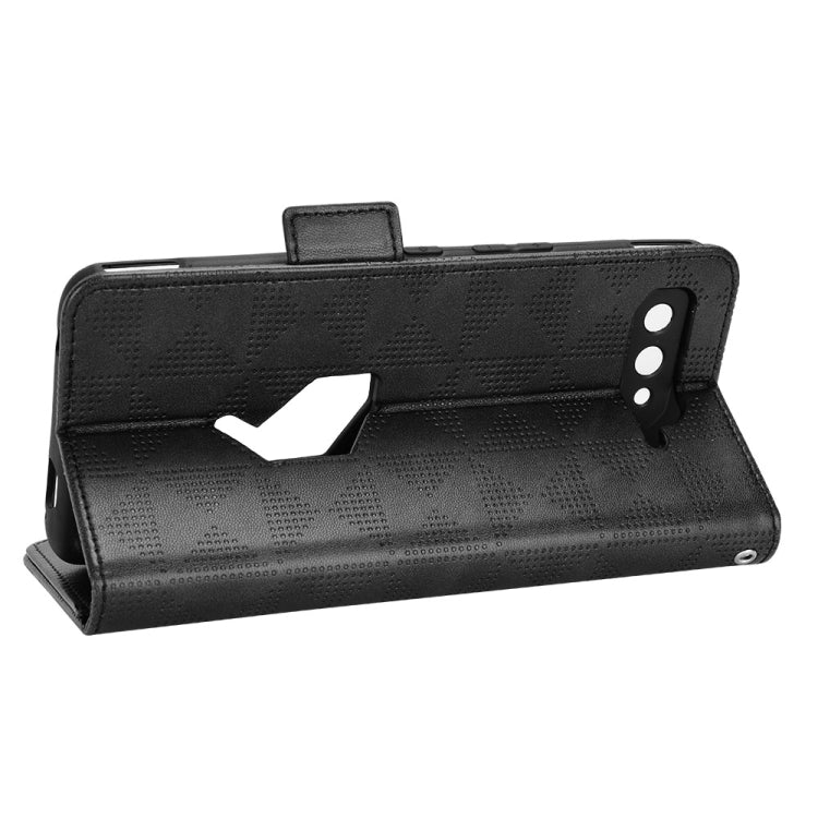 For Asus ROG Phone 5 Symmetrical Triangle Leather Phone Case(Black) - ASUS Cases by buy2fix | Online Shopping UK | buy2fix