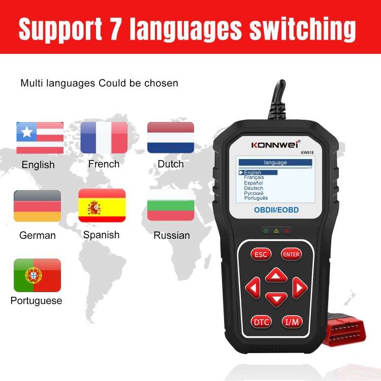 KONNWE KW818 Car OBD2 Bluetooth Fault Detector Diagnostic Tools by KONNWEI