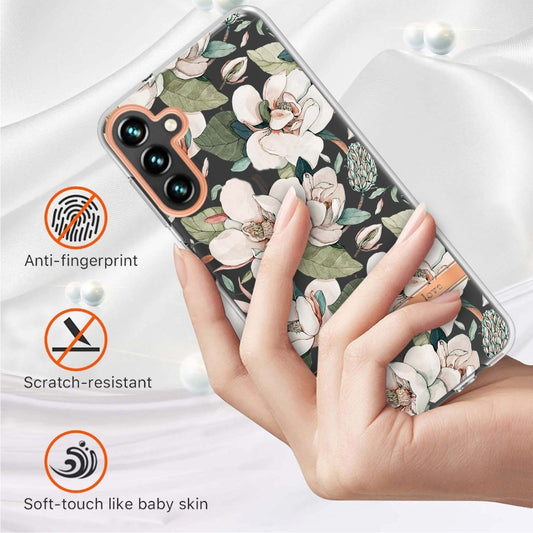 For Samsung Galaxy A54 5G Flowers and Plants Series IMD TPU Phone Case(Green Gardenia) by buy2fix