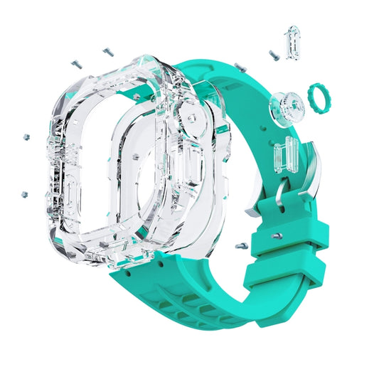 For Apple Watch Ultra 3 / 2 / 1 49mm Fluorine Rubber Clear Armor Case Watch Band(Blue) by buy2fix