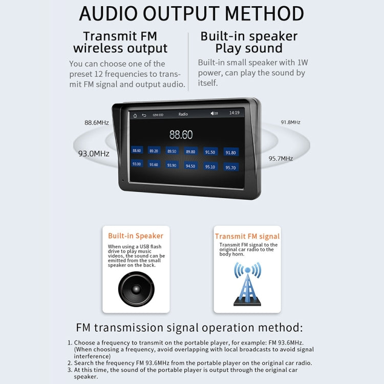B5300A 7 inch Wireless CarPlay Car Bluetooth MP5 Player, Support Mobile Phone Interconnection - Car MP3 & MP4 & MP5 by buy2fix | Online Shopping UK | buy2fix