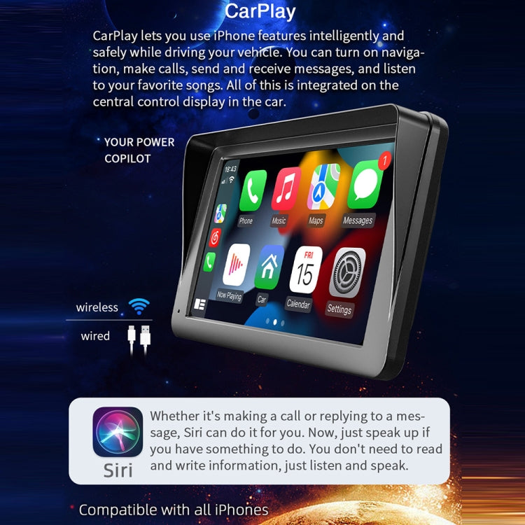 B5300 7 inch Wireless CarPlay Car Bluetooth MP5 Player, Support Mobile Phone Interconnection - Car MP3 & MP4 & MP5 by buy2fix | Online Shopping UK | buy2fix
