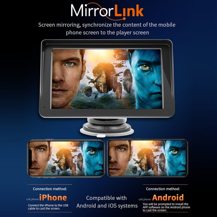 B5300 7 inch Wireless CarPlay Car Bluetooth MP5 Player, Support Mobile Phone Interconnection - Car MP3 & MP4 & MP5 by buy2fix | Online Shopping UK | buy2fix