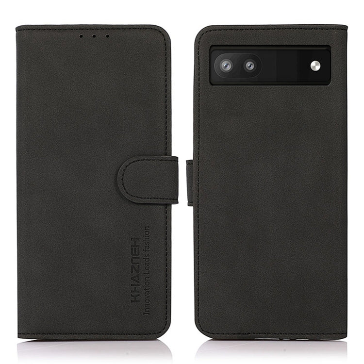 For Google Pixel 7a KHAZNEH Matte Texture Leather Phone Case(Black) - Google Cases by buy2fix | Online Shopping UK | buy2fix