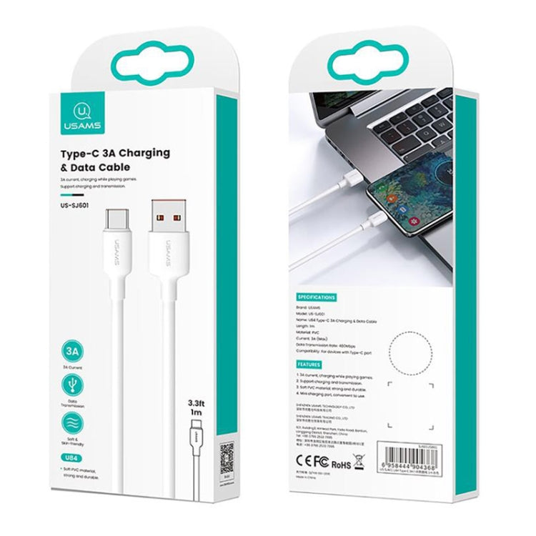 USAMS US-SJ602 U84 USB to USB-C / Type-C 3A Charging Data Cable, Length:2m by USAMS