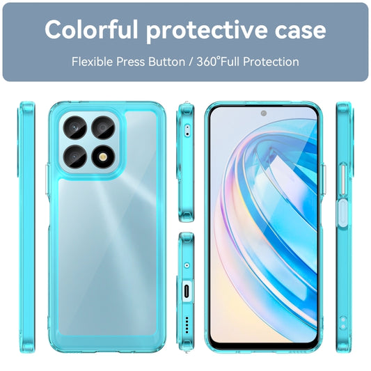 For Honor X8a Colorful Series Acrylic + TPU Phone Case(Transparent Blue) by buy2fix