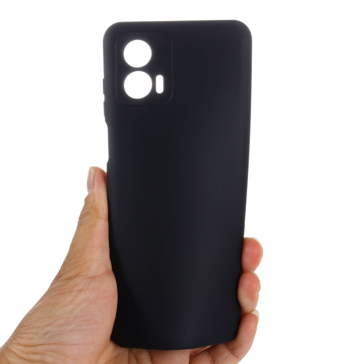 For Motorola Moto G73 Pure Color Liquid Silicone Shockproof Phone Case(Black) - Motorola Cases by buy2fix | Online Shopping UK | buy2fix
