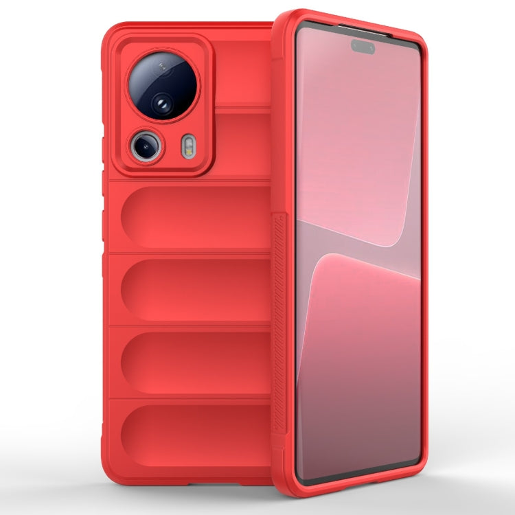 For Xiaomi 13 Lite Magic Shield TPU + Flannel Phone Case(Red) - Xiaomi Cases by buy2fix | Online Shopping UK | buy2fix