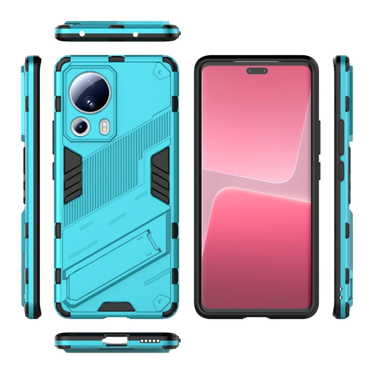 For Xiaomi 13 Lite Punk Armor 2 in 1 PC + TPU Shockproof Phone Case with Holder(Blue) - Xiaomi Cases by buy2fix | Online Shopping UK | buy2fix