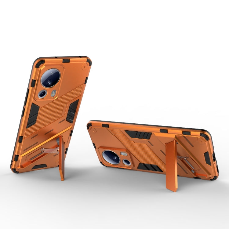 For Xiaomi 13 Lite Punk Armor 2 in 1 PC + TPU Shockproof Phone Case with Holder(Black) - Xiaomi Cases by buy2fix | Online Shopping UK | buy2fix