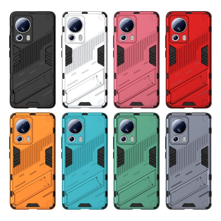 For Xiaomi 13 Lite Punk Armor 2 in 1 PC + TPU Shockproof Phone Case with Holder(Black) - Xiaomi Cases by buy2fix | Online Shopping UK | buy2fix