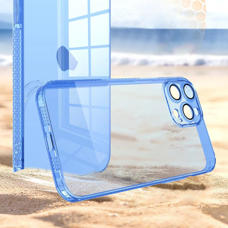 For iPhone 12 Pro Straight Edge Shockproof Anti-skid TPU Phone Case(Blue) - iPhone 12 / 12 Pro Cases by buy2fix | Online Shopping UK | buy2fix
